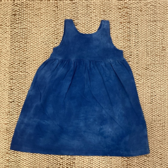 Vintage Tie Dye Dress Blue with Red Heart Girls Size 4 Empire Waist Jumper - Picture 3 of 4